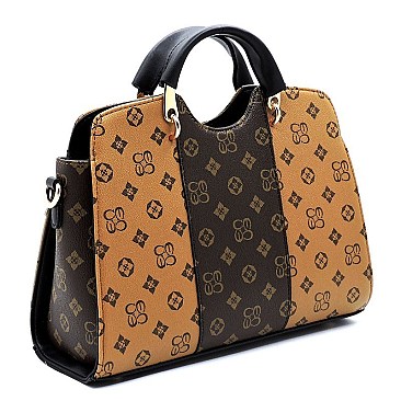 2 IN 1 MONOGRAMMED COLOR BLOCK SATCHEL