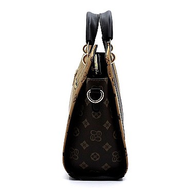 2 IN 1 MONOGRAMMED COLOR BLOCK SATCHEL