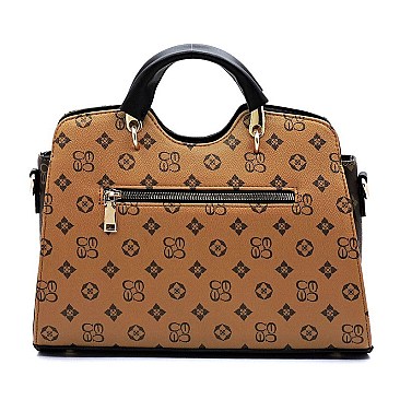 2 IN 1 MONOGRAMMED COLOR BLOCK SATCHEL