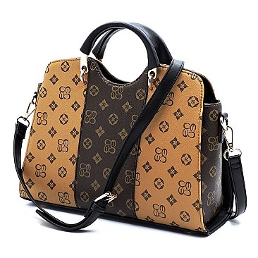 2 IN 1 MONOGRAMMED COLOR BLOCK SATCHEL