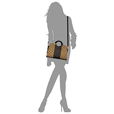 2 IN 1 MONOGRAMMED COLOR BLOCK SATCHEL
