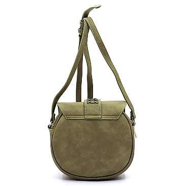 ROUND BRAIDED FLAP BOHEMIAN CROSS BODY