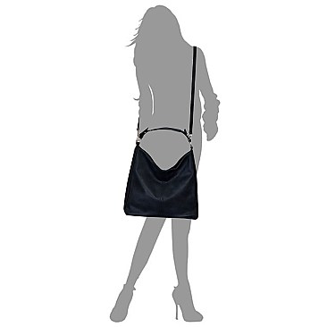 TWO WAY WHIP STITCHED HOBO WALLET SET