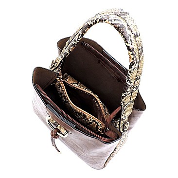 Python Snake Skin 2-in-1 Shoulder Bag Hobo