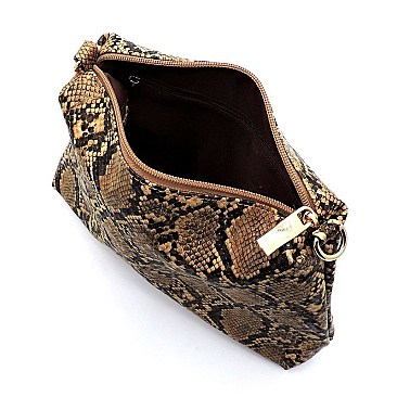 Python Snake Skin 2-in-1 Shoulder Bag Hobo