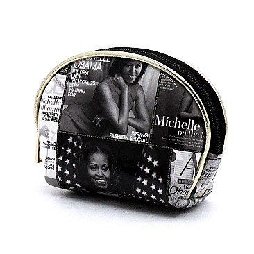 3-in-1 Magazine Cover Collage Cosmetic Case