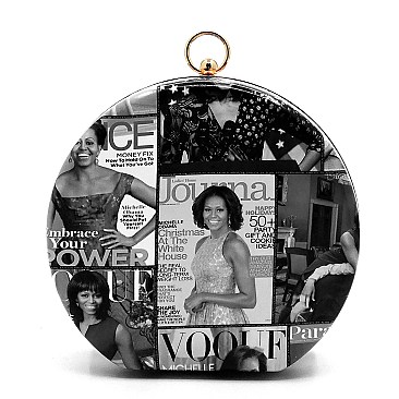 Michelle Obama Metal Frame Cross Body Clutch