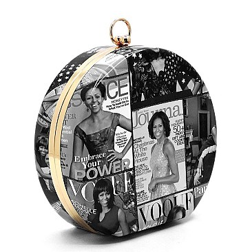 Michelle Obama Metal Frame Cross Body Clutch