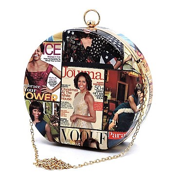 Michelle Obama Metal Frame Cross Body Clutch