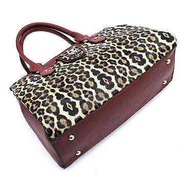 Leopard Colorblock 2-in-1 Satchel