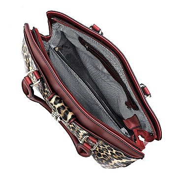 Leopard Colorblock 2-in-1 Satchel