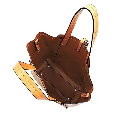 Fashion Buckle Flap Leopard 2-in-1 Satchel