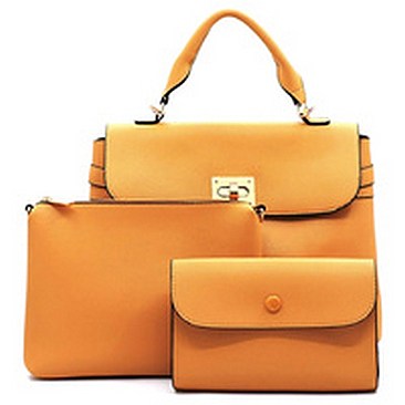 Fashion Twist Lock 3-in-1 Satchel