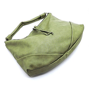 Perforated Laser Cut Shoulder Bag Hobo