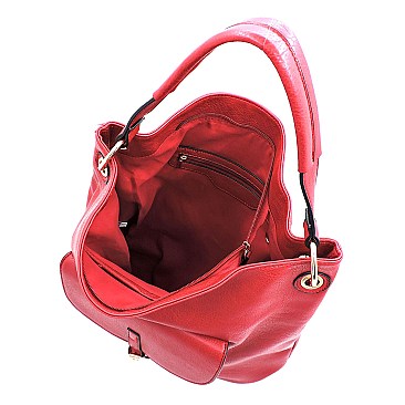 Fashion Ring Front Pocket Shoulder Bag Hobo