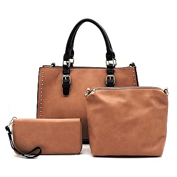 Studded Boxy 3-in-1 Satchel