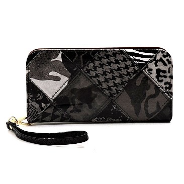 Glossy Animal Patchwork Printed 2-in-1 Shoulder Bag