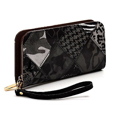 Glossy Animal Patchwork Printed 2-in-1 Drawstring Backpack