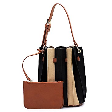 Multi Accordion Stripe 2-in-1 Bucket Bag