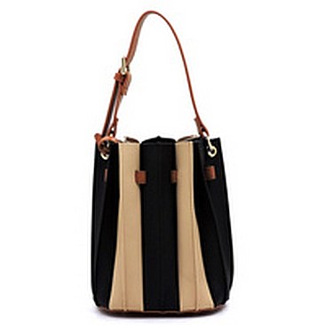 Multi Accordion Stripe 2-in-1 Bucket Bag
