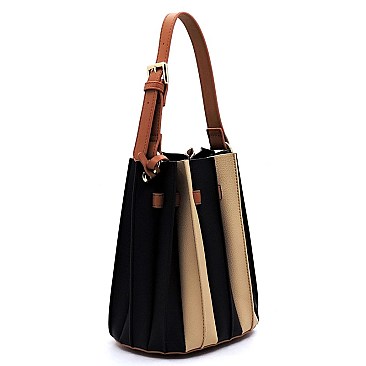 Multi Accordion Stripe 2-in-1 Bucket Bag