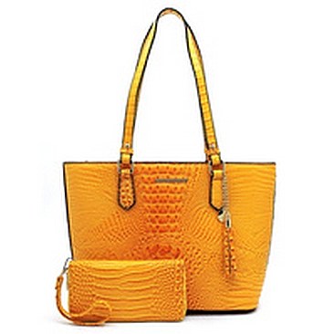 Croc Alligator 2-in-1 Shopper & Wallet Set
