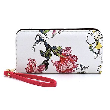 Flower Butterfly Print Shopper Tote Wallet SET