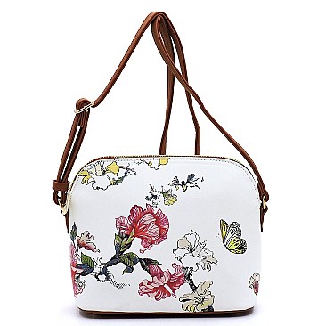 Dome Flower Printed Crossbody Bag