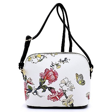 Dome Flower Printed Crossbody Bag