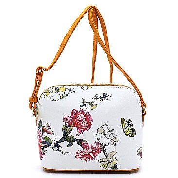 Dome Flower Printed Crossbody Bag