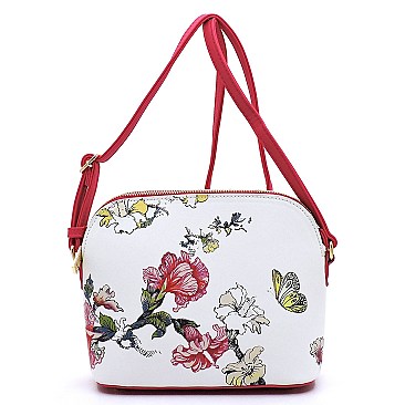 Dome Flower Printed Crossbody Bag