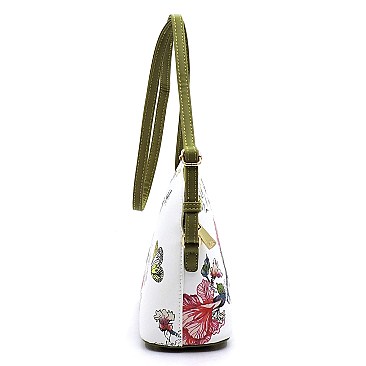 Dome Flower Printed Crossbody Bag