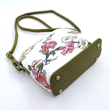Dome Flower Printed Crossbody Bag