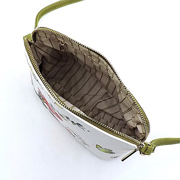 Dome Flower Printed Crossbody Bag