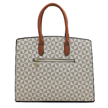 2-in-1 Monogram Padlock Colorblock Satchel