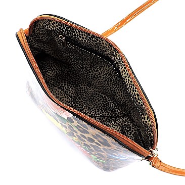 2 in 1 Butterfly Leopard Print Patent Tote Value SET