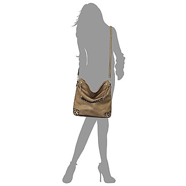 Fashion Leopard Trim 2-in-1 Shoulder Bag & Wallet Set