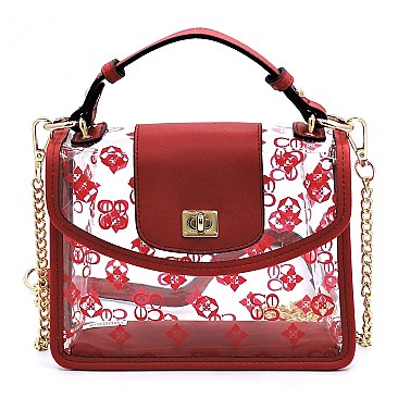Transparent Monogram Twist Lock Crossbody Bag Satchel