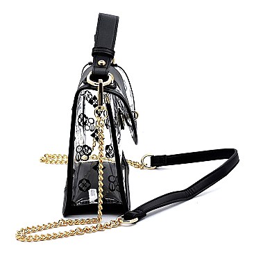 Transparent Monogram Twist Lock Crossbody Bag Satchel