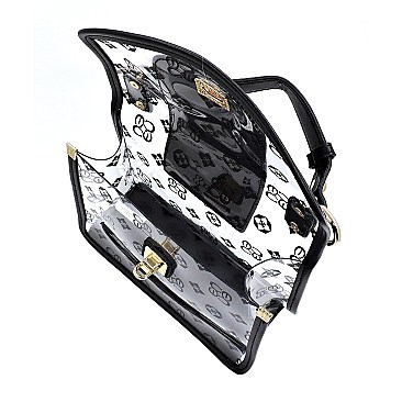 Transparent Monogram Twist Lock Crossbody Bag Satchel
