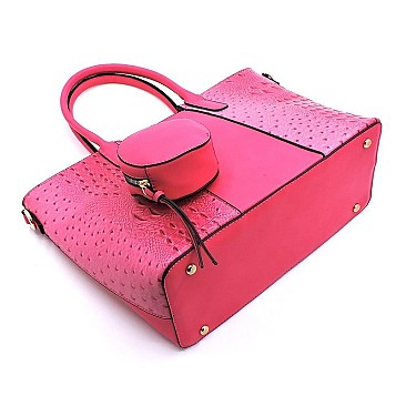 Ostrich Croc 2-in-1 Satchel