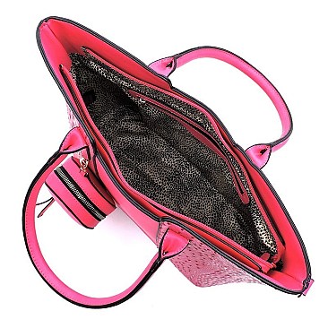 Ostrich Croc 2-in-1 Satchel