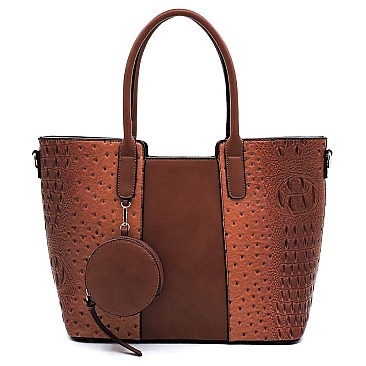Ostrich Croc 2-in-1 Satchel