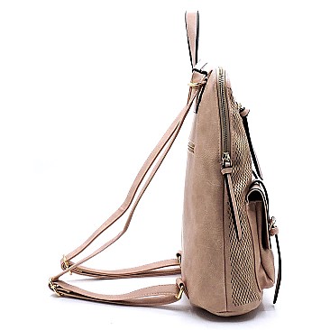 Convertible Perforated Backpack Satchel with Tablet Holder