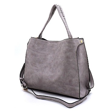 Weaved Top Handle 3-in-1 Satchel