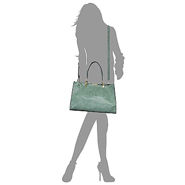 3-in-1 Python Snake Skin Satchel