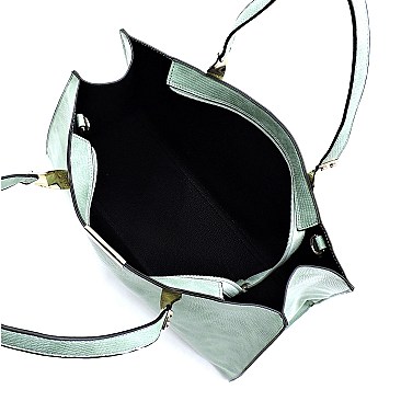 3-in-1 Python Snake Skin Satchel