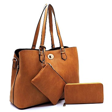 Fashion Twist Lock 3-in-1 Satchel