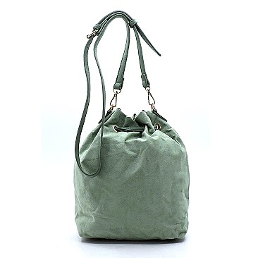 2-in-1 Woven Bucket Shoulder Bag Hobo