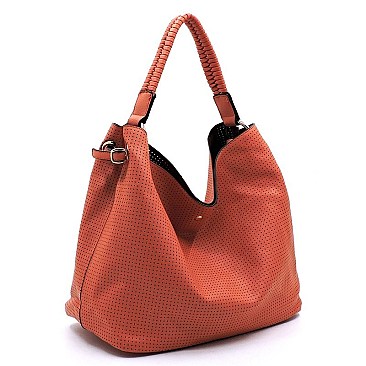 Fashion Laser Cut Perforated 2-in-1 Shoulder Bag